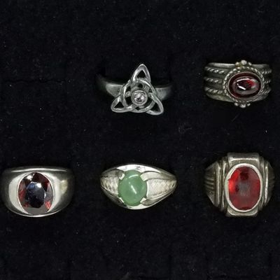 5 Sterling Fashion Gemstone Rings