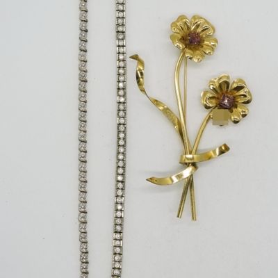 Coro Sterling Brooch & Tennis Bracelets