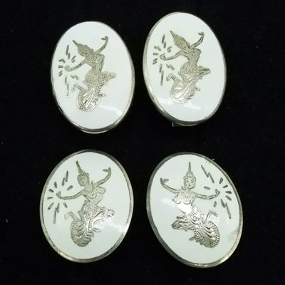 2 Pair White Siam Sterling Earrings