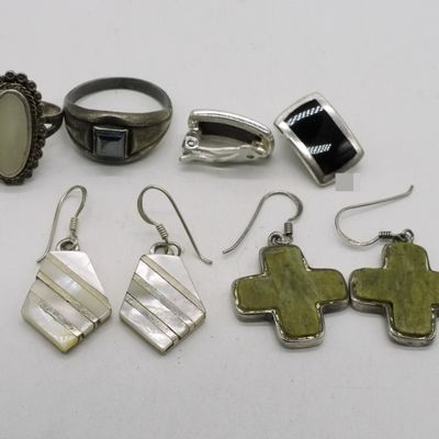 5 - Sterling Rings and Earrings