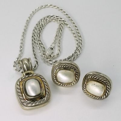 David Yurman Sterling Pearl Set