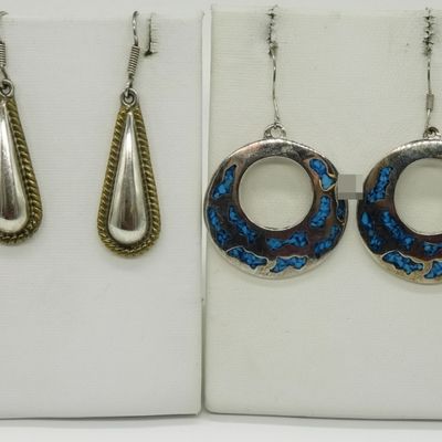 Taxco Mexico Sterling Pierced Earrings