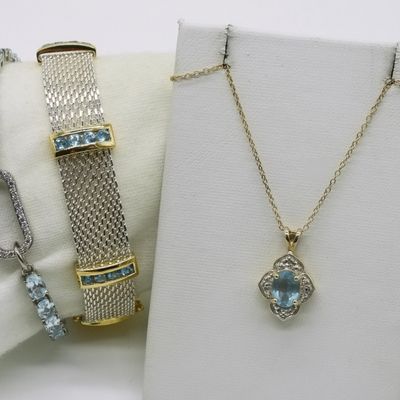 Sterling Blue Topaz Jewelry Set
