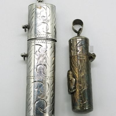 2 Sterling Container Pendants
