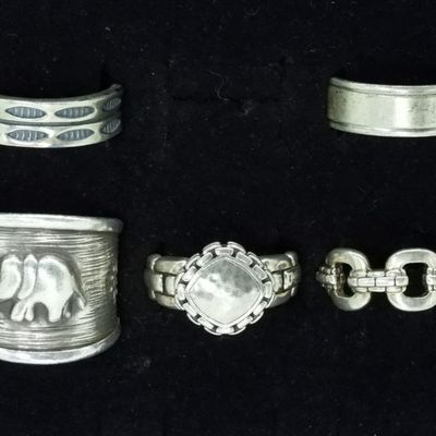 Five Sterling Fashion Rings