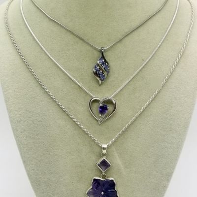 Amethyst & Jade 925 Necklaces