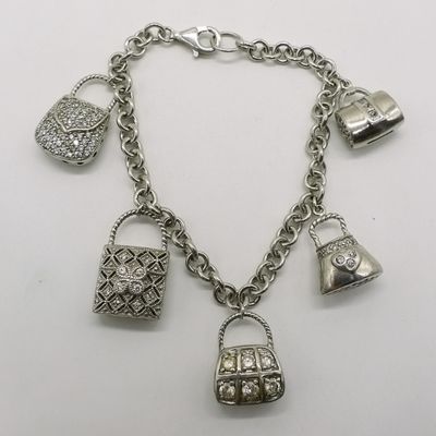 Sterling Silver Handbag Charm Bracelet