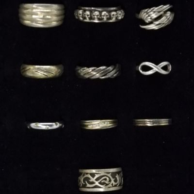 Sterling Silver Ring Lot, 10 Bands