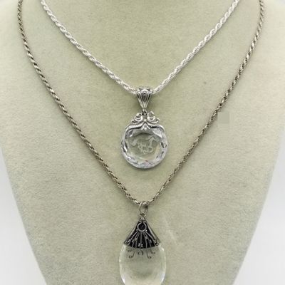 Sterling Clear Pendant Necklaces