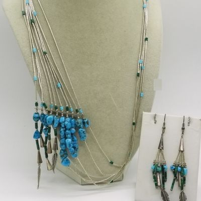 Liquid Sterling & Turquoise Statement Necklace