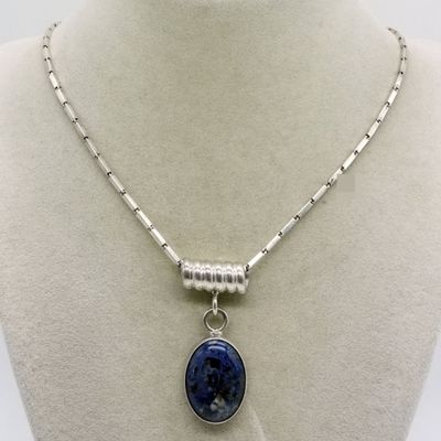 Sterling Silver Sodalite Pendant Necklace, 18"