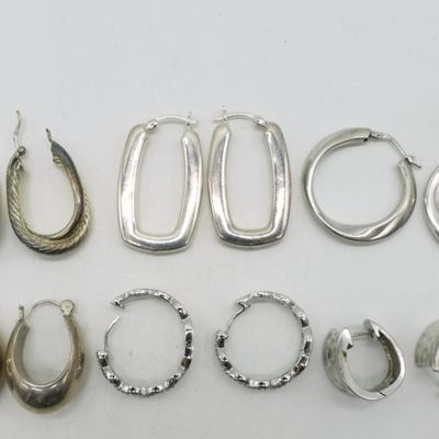 Six Pair of Sterling Pierced Earrings