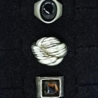 Sterling Fashion Ring Lot, 3 Pieces