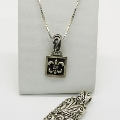 Two Sterling Pendants & Chain