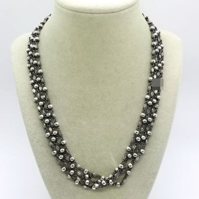 900 Silver, Ball & Tube Chain Necklace