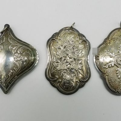 3 Towle Sterling Christmas Ornaments