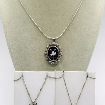3 Silver & 12k Gold Necklaces