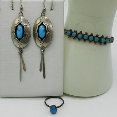 J. Manuelito Navajo Earrings & Other 925