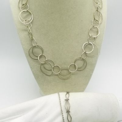 Sterling Silver Chain Necklace & Bracelets