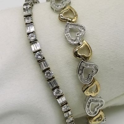 2 Sterling & Gold Toned Bracelets