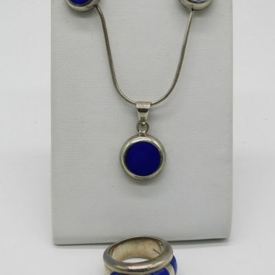 Sterling Lapis Lazuli Jewelry Set