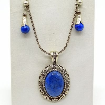 Carolyn Pollack Sterling Blue Stone Necklace