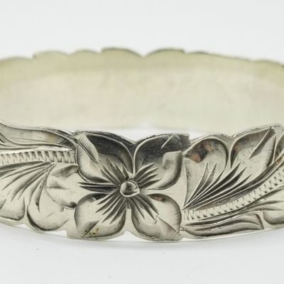 Sterling Silver Floral Cuff Bracelet
