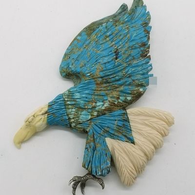 Sterling Turquoise Eagle Pendant