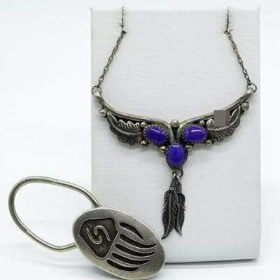 Sterling Charoite Necklace & Keychain