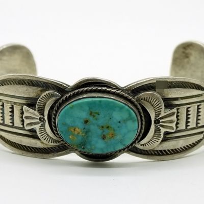 Gary Reeves Sterling Turquoise Cuff Bracelet
