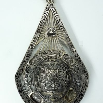 Sterling Silver Aztec Pendant