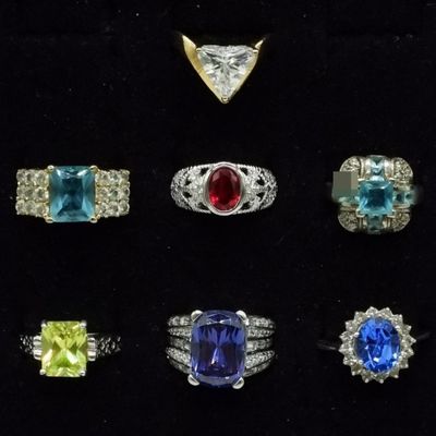 7 Sterling & Gold Tone Rings