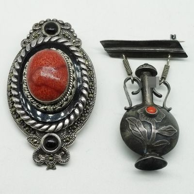 Two Sterling Vintage Brooches