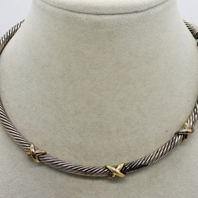 David Yurman Sterling / 14K Gold Necklace
