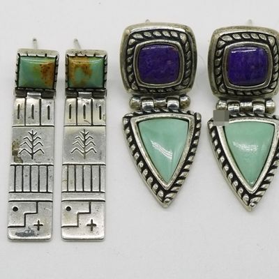 Carolyn Pollack Sterling Turquoise Earrings