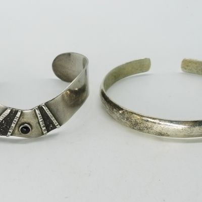 Two Sterling Cuff Bracelets