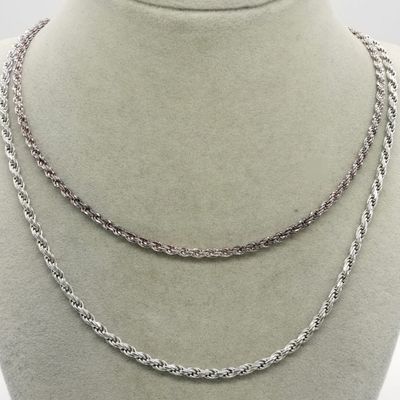 2 Sterling Rope Chain Necklaces