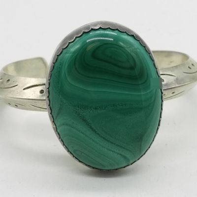 Gorgeous Malachite Sterling Bracelet