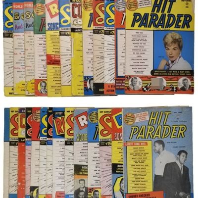 Sale Photo Thumbnail #159: 26-Vtg Hit Parader, Song Hits & Music Books