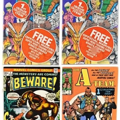 Sale Photo Thumbnail #386: 4-#1 First Issue Comics, Beware!,A-Team,