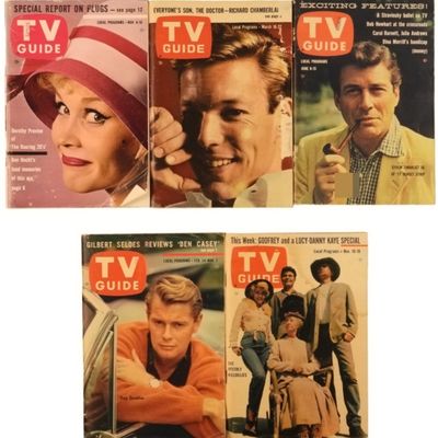Sale Photo Thumbnail #125: 5- VTG Celebrity TV Guides 1960s