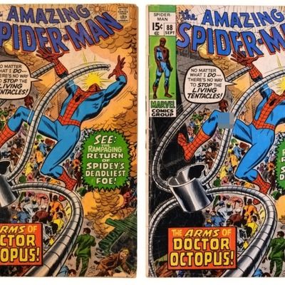 Sale Photo Thumbnail #288: (2) Amazing Spider-Man #88 Marvel 1970