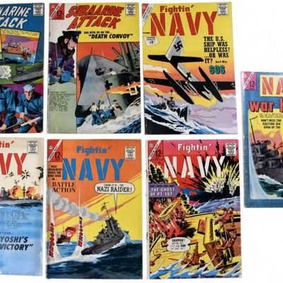 Sale Photo Thumbnail #191: 7-Charlton Navy & Submarine Lot