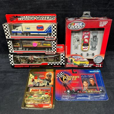 NASCAR Die Cast Racing Collectibles Group Including Dale Earnhardt And John Force