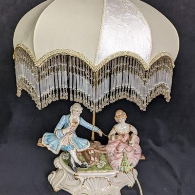 Vintage Capodimonte Porcelain Figural Lamp