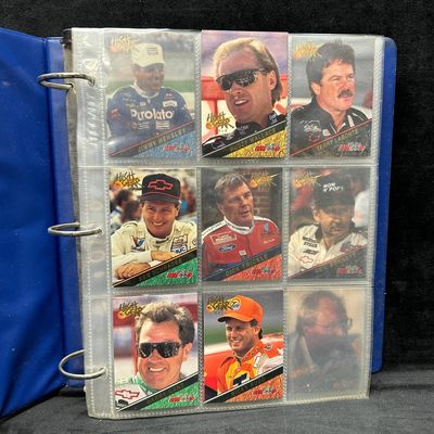90s NASCAR Race Racing Sport Card Lot with Blue Binder 57 Cards