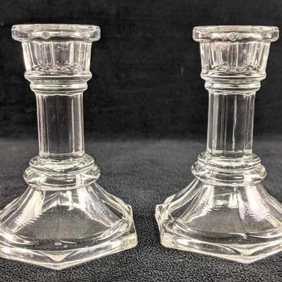 Glass Candlestick Holders