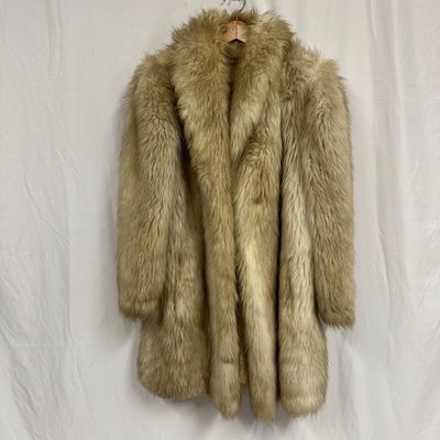 Casper Blonde Faux Fur Coat Imported Fabric Full Length Jacket