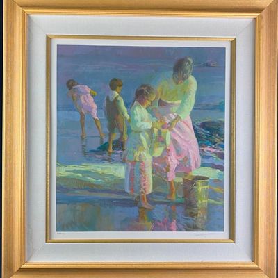 Don Hatfield Signed Print "Playing at the Beach"