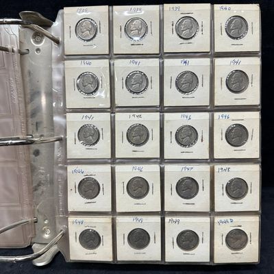 US Coin Collection Binder With Jefferson Nickels Lincoln Cents And Miscellaneous Coins